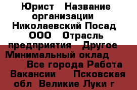 Юрист › Название организации ­ Николаевский Посад, ООО › Отрасль предприятия ­ Другое › Минимальный оклад ­ 20 000 - Все города Работа » Вакансии   . Псковская обл.,Великие Луки г.